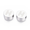 Tarnish Resistant 304 Stainless Steel Beads, Flat Round with Letter, Letter.H, 10x4.5mm, Hole: 2mm