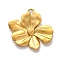 304 Stainless Steel Pendants, Flower Charm, Real 18K Gold Plated, 27x26x3mm, Hole: 3mm
