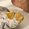 Irregular Texture Geometric Stainless Steel Stud Earrings, Golden, 25x25mm