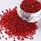 12/0 Glass Seed Beads, Silver Lined Round Hole, Round, Red, 2mm, Hole: 1mm, about 2000 beads/30g