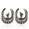 U-Shaped Brass and Alloy Ear Tunnels, Antique Silver, Hand, 10mm