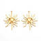 304 Stainless Steel Pendants, Ion Plating(IP), Sun Charms, Real 18K Gold Plated, 45x37.5x3.5mm, Hole: 2mm