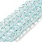 Transparent Baking Paint Glass Beads Strands, Faceted, Rondelle, Light Blue, 6x5mm, Hole: 1.2mm, about 80~85pcs/strand, 38~40cm