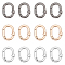 12Pcs 3 Styles Alloy Spring Gate Rings, Oval with Heart, Mixed Color, 27.5x21x5mm