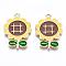 Eco-Friendly Alloy Enamel Pendants, Cadmium Free & Lead Free & Nickel Free, Sunflower, Light Gold, Colorful, 28x20x1.2mm, Hole: 1.8mm