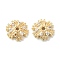 Brass with Clear Cubic Zirconia Beads, Cadmium Free & Nickel Free & Lead Free, Snowflake, Real 18K Gold Plated, 8x7.5x2.5mm, Hole: 1mm