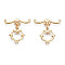 Brass Toggle Clasps, Nickel Free, Ring, Real 18K Gold Plated, Ring: 14.5x13.5x1.5mm, Bar: 23x8x1.5mm, Jump Ring: 5x1mm, 3mm inner diameter