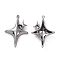 Rack Plating Alloy Pendants, Cadmium Free & Lead Free & Nickle Free, Star Charm, Gunmetal, 34x22.5x5mm, Hole: 1.4mm