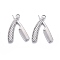 Non-Tarnish 304 Stainless Steel Pendants, Laser Cut, Comb, Stainless Steel Color, 25x19x1.8mm, Hole: 2mm
