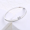 Stainless Steel Pave Clear Cubic Zirconia Hinged Bangles for Women, Flat Round, Stainless Steel Color