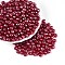 Opaque Colours Glass Seed Beads, Glazing Style, Lantern, Crimson, 6~6.5x5~5.5mm, Hole: 1.4~1.6mm, about 1730pcs/pound