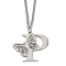 201 Stainless Steel Necklaces, Letter P, 23.74 inch(60.3cm) p: 29.5x34.5x1.3mm