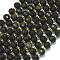 Natural Golden Sheen Obsidian Beads Strands, with Seed Beads, Faceted, Lantern, 8~8.5x6.5~7mm, Hole: 0.6mm, about 44pcs/strand, 15.16''(38.5cm)