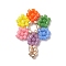 Handmade Loom Pattern MIYUKI Seed Beads, Flower Pendants, Colorful, 20x14x1.8mm, Hole: 0.7mm