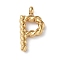 316 Surgical Stainless Steel Pendants & Charms, Golden, Letter P, 14.5x8x2mm, Hole: 2mm