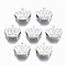 Tarnish Resistant 304 Stainless Steel Beads, Crown, Stainless Steel Color, 6.5x8x3mm, Hole: 1.5mm