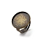 Brass Adjustable Ring Blank Base Cabochon Setting Components, Nickel Free, Antique Bronze, Tray: 20mm