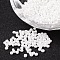 DIY Craft Beads 12/0 Opaque Colors Lustered Round Glass Seed Beads, White, Size: about 2mm in diameter, hole:1mm, about 3304pcs/50g