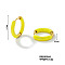 Elegant Brass Enamel Hoop Earrings, Golden, Yellow, 17x3mm