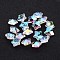 Glass Pendants, Faceted Christmas Star, Clear AB, AB Color Plated, 13x7mm, hole: 1mm
