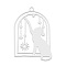 Non-Tarnish 201 Stainless Steel Pendants, Laser Cut, Birdcage with Cat, Stainless Steel Color, 32x21.5x1mm, Hole: 1.6mm
