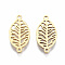 201 Stainless Steel Links Connectors, Laser Cut, Leaf, Golden, 18.5x9.5x1mm, Hole: 1.2mm