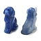Dyed & Heated Natural Blue Aventurine Carved Dog Figurines, for Home Office Desktop Decoration, 10~13x16~18x24~25mm