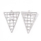 Non-Tarnish 304 Stainless Steel Big Pendants, Hollow, Triangle Charm, Stainless Steel Color, 50.5x35x2.5mm, Hole: 2.4mm