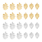 24Pcs 4 Style 304 Stainless Steel Pendants, Tropical Leaf Charms, Golden & Stainless Steel Color, 12~15.5x7.5~11x1mm, Hole: 1~1.4mm, 6pcs/style