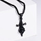 Stainless Steel Flower Sword Pendant Necklaces for Men, Black