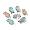 Transparent Spray Painted Glass Beads, Fish, Orange, 15x8x5mm, Hole: 1mm
