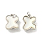 Brass Magnetic Clasps, Cadmium Free & Nickel Free & Lead Free, with Jump Ring and White Shell, Butterfly, Platinum, 14x11x5.5mm, Hole: 3mm