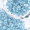 Grade A Glass Seed Beads, Hexagon(Two Cut), Silver Lined, Light Sky Blue, 1.5~2.5x1.5~2mm, Hole: 0.8mm, about 2100pcs/bag, 450g/bag
