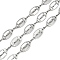 304 Stainless Steel Oval Link Chains, Unwelded, with Spool, Stainless Steel Color, 14x8x4mm, about 16.40 Feet(5m)/Roll