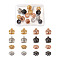 Hollow Brass Micro Pave Clear Cubic Zirconia Beads, Tassel Cap Bail, Crown, Mixed Color, 16pcs/Box