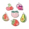 Transparent Acrylic Pendants, 3D Print, Fruit, Mixed Color, 24.5~32.5x19~23.5x3mm, Hole: 2mm