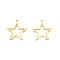Ion Plating(IP) 201 Stainless Steel Pendants, Star, Real 18K Gold Plated, 26x25x1.5mm, Hole: 1.2mm