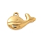 304 Stainless Steel Pendants, Dolphin Charms, Ion Plating(IP), Real 14K Gold Plated, 11.5x17.5x3.5mm, Hole: 1.2mm