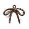 Alloy Pendants, Milk Coffee Color, Bowknot, 20x23x4.5mm, Hole: 1.6mm