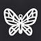 Aluminium Big Pendants, Laser Cut Big Pendants, Butterfly, Silver Color Plated, 41.5x50x1mm, Hole: 3mm