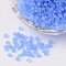8/0 Frosted Round Glass Seed Beads, Cornflower Blue, Size: about 3mm in diameter, hole:1mm, about 1101pcs/50g