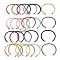 Stainless Steel Cuff Bangle Making, with Golden Tone Brass Finding, for Half Drilled Beads, Mixed Color, Inner Diameter: 1-3/4x2-3/8 inch(4.6x6cm), Pin: 1mm