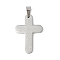 304 Stainless Steel Pendants, Cross with Scripture Charm, Religion, Anti-Tarnish, Stainless Steel Color, 37x26x2mm, Hole: 7x4.5mm