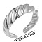 304 Stainless Steel Fashion Cuff Ring, Adjustable Simple Band, Stainless Steel Color, Inner Diameter: 17mm