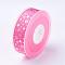 Polyester Grosgrain Ribbon, Star Pattern, Pink, 1 inch(25mm), about 100yards/roll(91.44m/roll)