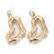 Ion Plating(IP) 304 Stainless Steel Pendants, with Jump Ring, Textured, Hollow, Heart, Golden, 21.5x16x3.5mm, Jump Ring: 4x0.5mm, 3mm Inner Diameter