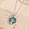 Deer Stainless Steel Enamel Pendant Necklaces, Fashionable Luxurious, Platinum, 17.32 inch(44cm)