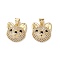 Brass Micro Pave Cubic Zirconia Pendants, Cadmium Free & Lead Free, Real 16K Gold Plated, Dog Charms, Clear, 16.5x16x7.5mm, Hole: 5x3mm