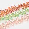 Electroplate Glass Beads Strands, Top Drilled Beads, Faceted Teardrop, Mixed Color, 12x6mm, Hole: 1mm, about 100pcs/strand, 15.7 inch