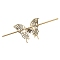 Alloy Hair Sticks, Butterfly, Hair Accessories for Women, Antique Golden, 150x54x67mm